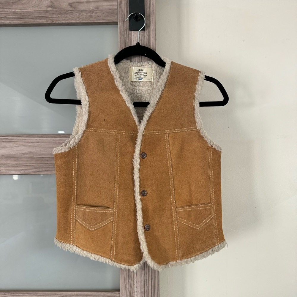 Vintage Suede Sherpa Western Vest
